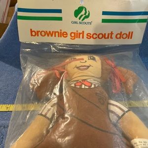 Vintage Brownie Girl Scout Plush Doll NIB